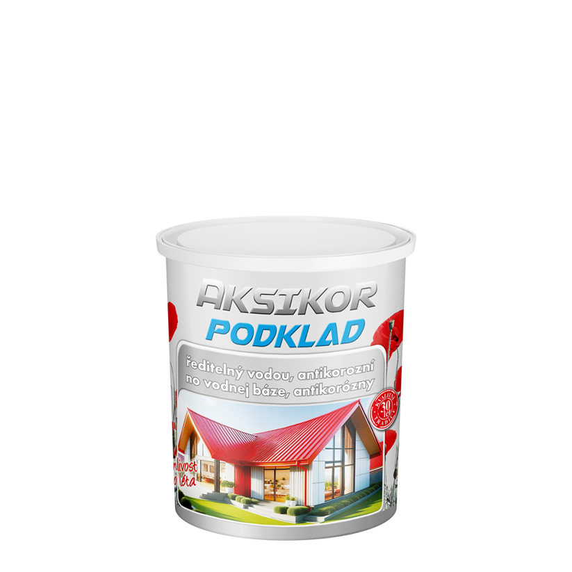 AKSIKOR PODKLAD na vodní bázi - základní barva na plechové střechy - AKSIKOR paleta: Červená (rez), Balení: 5l
